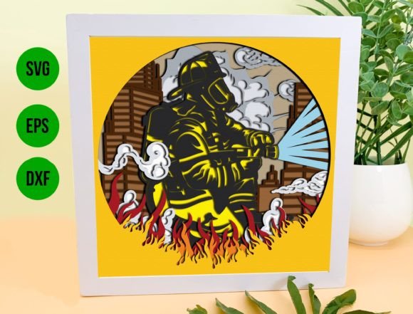 Download Firefighter Papercut Lightbox - Premium Resources