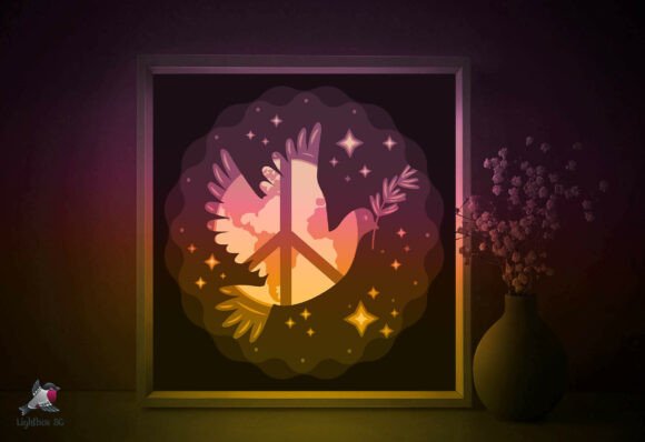 Download Pigeon Peace Papercut Lightbox Template - Premium Resources