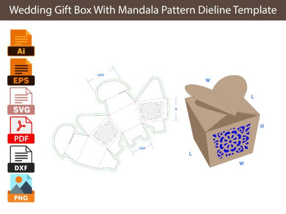 Download Wedding Gift Box with Mandala Pattern - Wedding gift box Collection