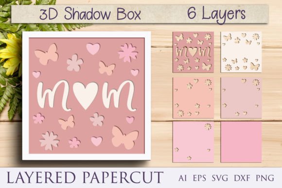 Download Mom Shadow Box Svg, Mothers Day Papercut - Mom shadow box Collection