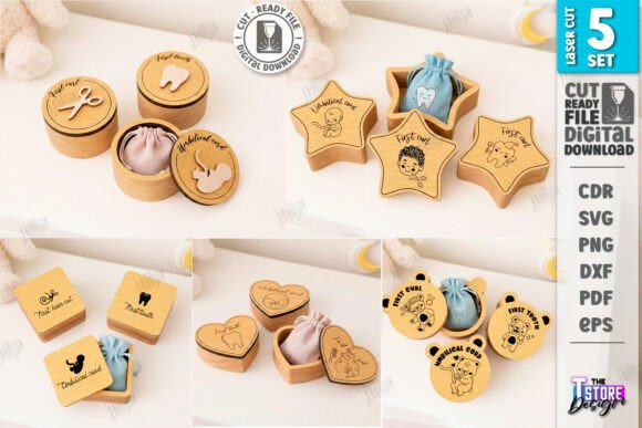 Download Baby Keepsake Memory Boxes Laser Cut Set - Keepsake Collection