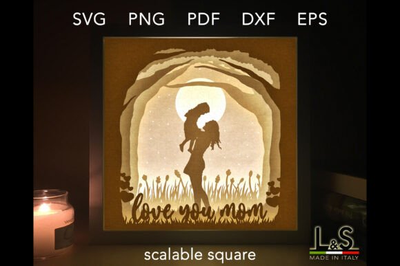 Download Mom and Daughter Shadow Box Svg - Premium Resources