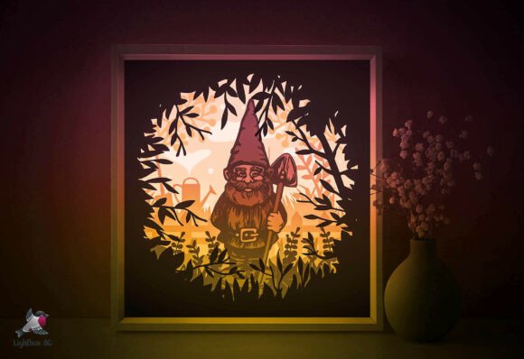 Download Garden Gnome Papercut Lightbox Template - Premium Resources