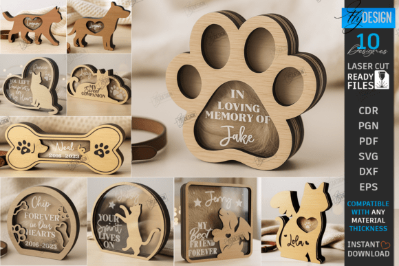 Download Pet Memorial Keepsake Boxes Laser Bundle - Keepsake Collection