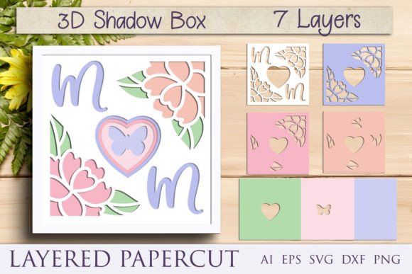 Download Mom Shadow Box Svg, Mothers Day 3d Paper - Mom shadow box Collection